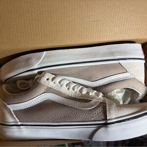 Vans Beige and White Women's Sneakers